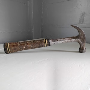 Vintage Metal Claw Hammer Estwing 16 Ounce Head Leather Handle Hand Tools Made in the USA RhymeswithDaughter
