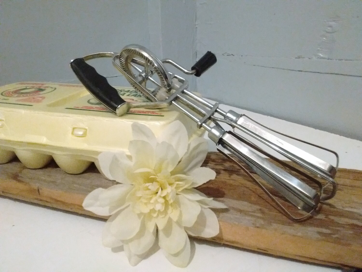Vintage, Egg Beater, Hand Crank, Mixer, Side Handle, 1950s, Kitchen