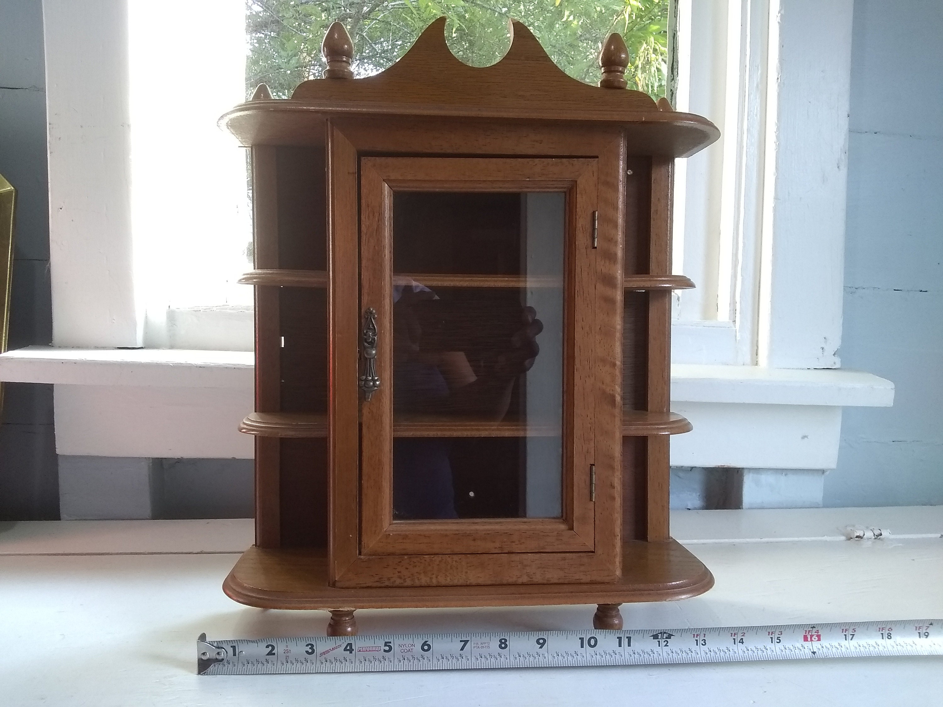 Vintage wall curio cabinet deals