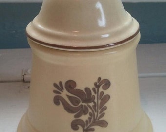 Stoneware Dishes Sugar Bowl with Lid Vintage Pflatzgraff  Village Brown Yellow Country Farmhouse Rustic Kitchen Decor RhymeswithDaughter