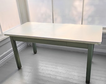 Tanker Desk Table Large Surface Area to Accommodate Multi-Screen Computer Work Crafting Sewing Blogging/Vlogging Drafting RhymeswithDaughter