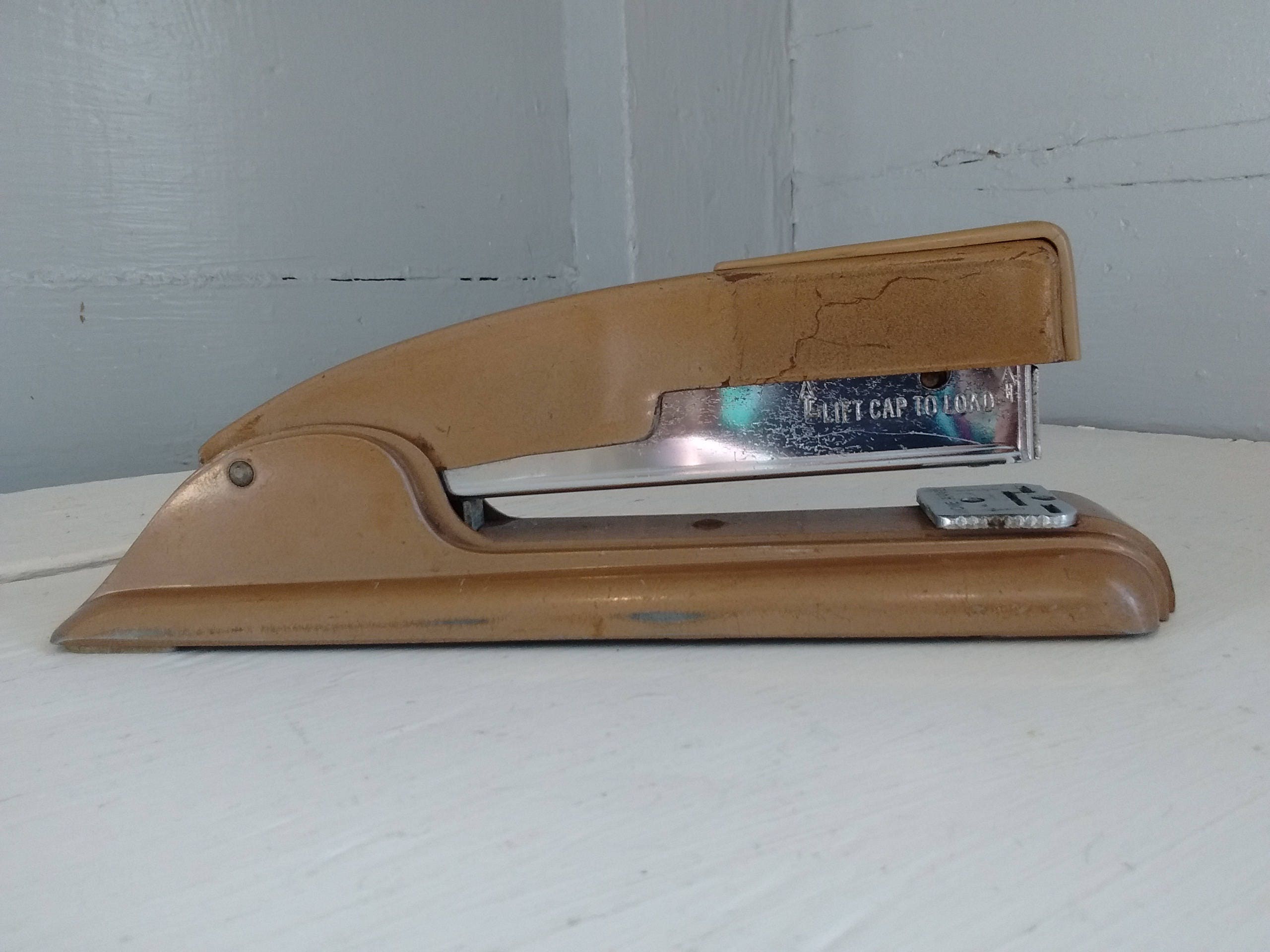 Vintage Swingline Stapler MidCentury Tan Metal Office Stapler Office Equipment RhymeswithDaughter