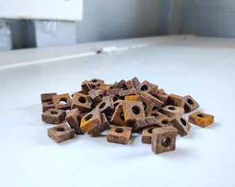 Vintage Metric 1/4 Inch Thread Square Nuts 12 oz lot Industrial Salvage RhymeswithDaughter