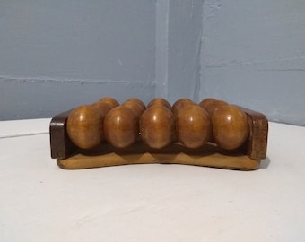 Vintage Foot Massage Roller Three Rows of Smooth Wooden Balls Wooden Photo Prop RhymeswithDaughter