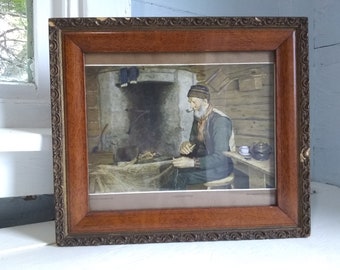 Art Framed Print by Herbjorn Gausta Antique Gilt and Wood Frame Photo Prop RhymeswithDaughter