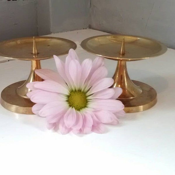 Vintage, Brass, Candle Holders, Pillar Candle Holders