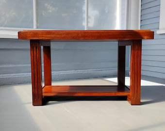 Vintage Wood Art Deco Coffee Table Rectangular with Bottom Shelf Furniture Living room Home Decor RhymeswithDaughter