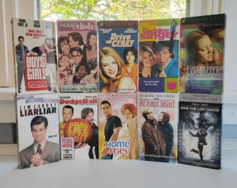 VHS Movies; VHS Movies; Home Fries, Save the Last Dance, Ever After, The Wedding Singer, At First Sight, Dodge Ball, Drive Me Crazy and More