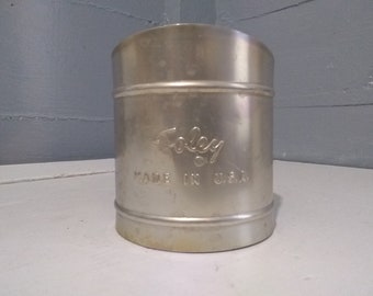 Vintage Small Foley Flour Sifter Metal Silver and Black Kitchen Gadgets Baking Tools Photo Prop RhymeswithDaughter