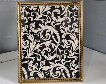 Vintage Metal  8x10 Picture Frame Brass Plated Mid Century Modern Easel Back Table Top Wedding/Family Photo Frame RhymeswithDaughter