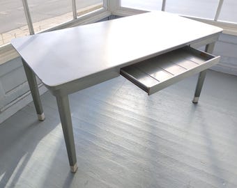 Large Vintage Tanker Desk Made in the USA by Generalaire The General Fireproofing Company Youngstown Ohio Table Metal RhymeswithDaughter