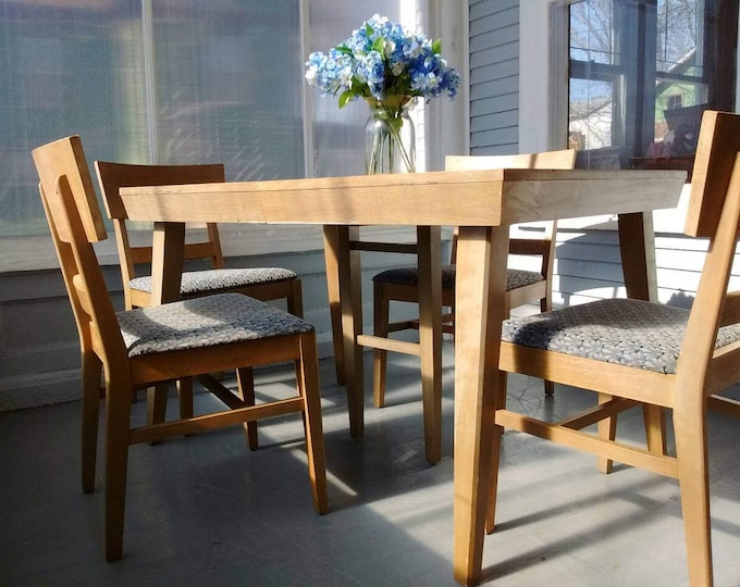 Featured listing image: Gorgeous Vintage Art Deco Dining Table and Four Chairs Wood  RhymeswithDaughter