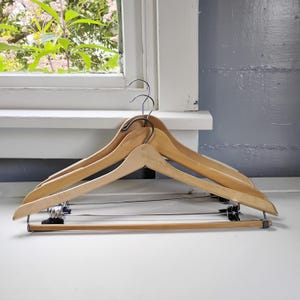 Vintage Wood Hangers Clothes Hangers Pants Hangers Lot of 3 Closet Accessory Spring Cleaning Closet Organization RhymeswithDaughter