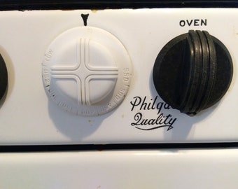 Vintage Kitchen Stove Gas Onica Speed Burners Oven Broiler Metal Porcelain White Black Philgas Quality Photo Prop RhymeswithDaughter