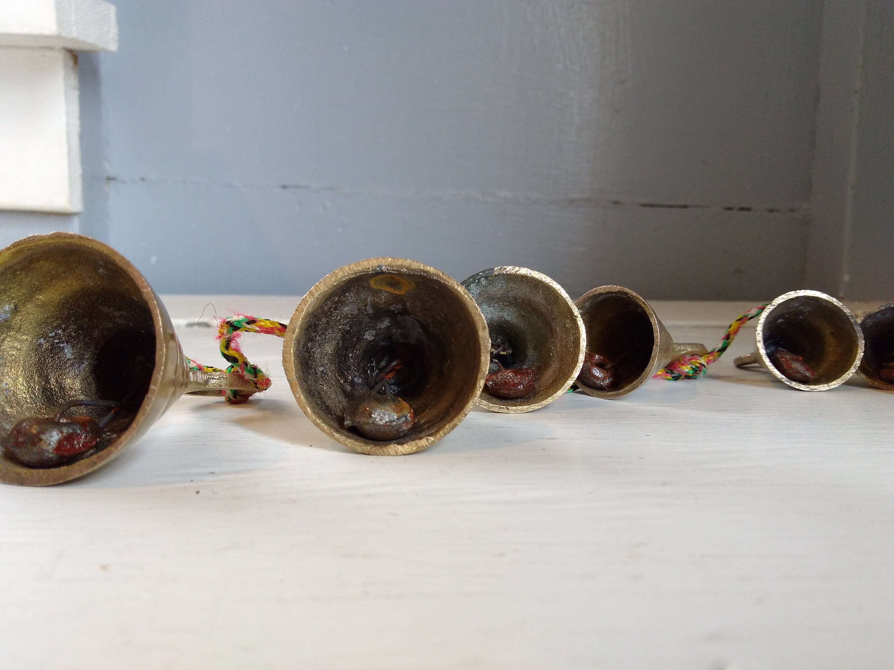 Vintage, Brass, Bell, Wind Chime, String of Bells, Door Chimes