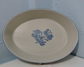 Vintage Pflatzgraff Oval Serving Dish Number 241 Blue Country Cottage Farmhouse Dishes Photo Prop RhymeswithDaughter