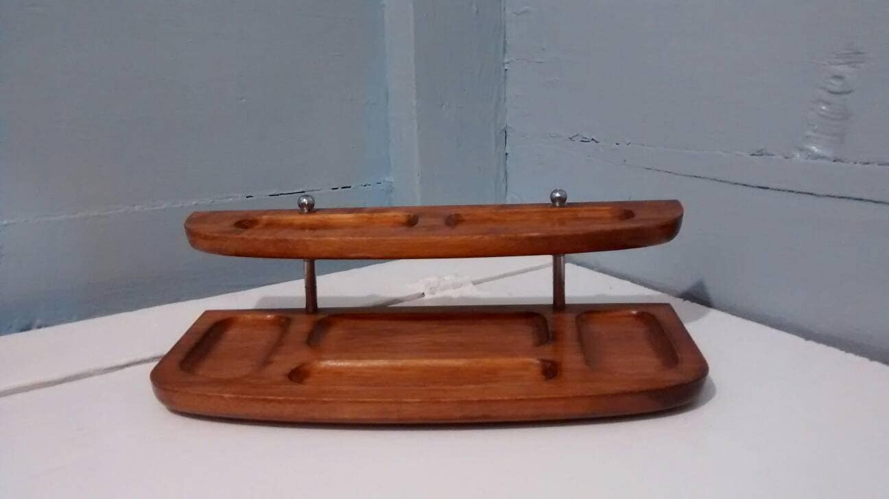 Vintage, Desk Tray, Dresser Valet, Dresser Caddy, Desk Valet, Wood, Two