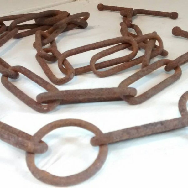 Metal Chain, Rusty Metal Chain, Salvage, Industrial, Home Decor