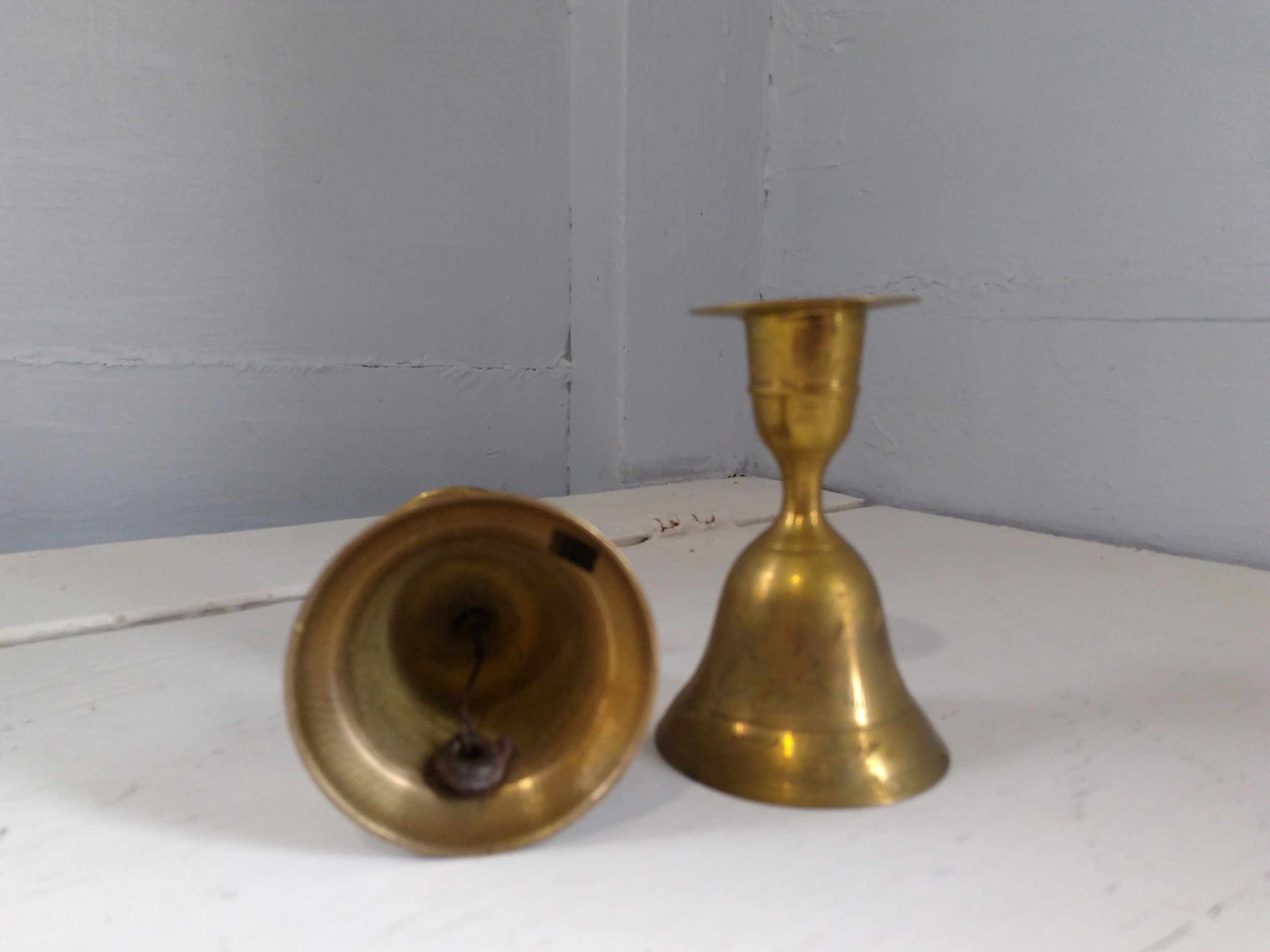 Vintage Brass Bell Candlestick Holders Candle Holder Brass Bells