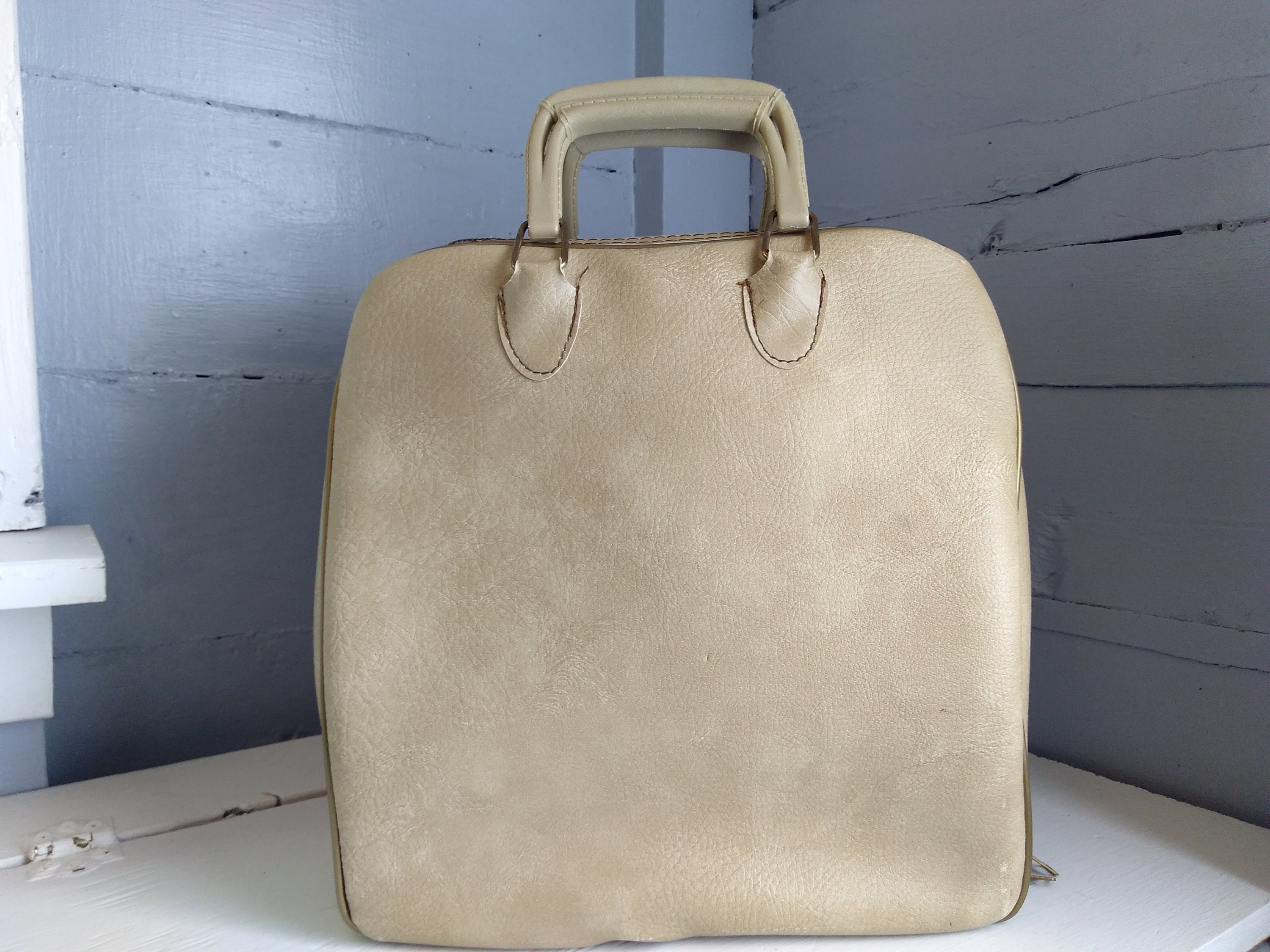 Tan Real Leather Large Vintage Bowling Bag – Amilu