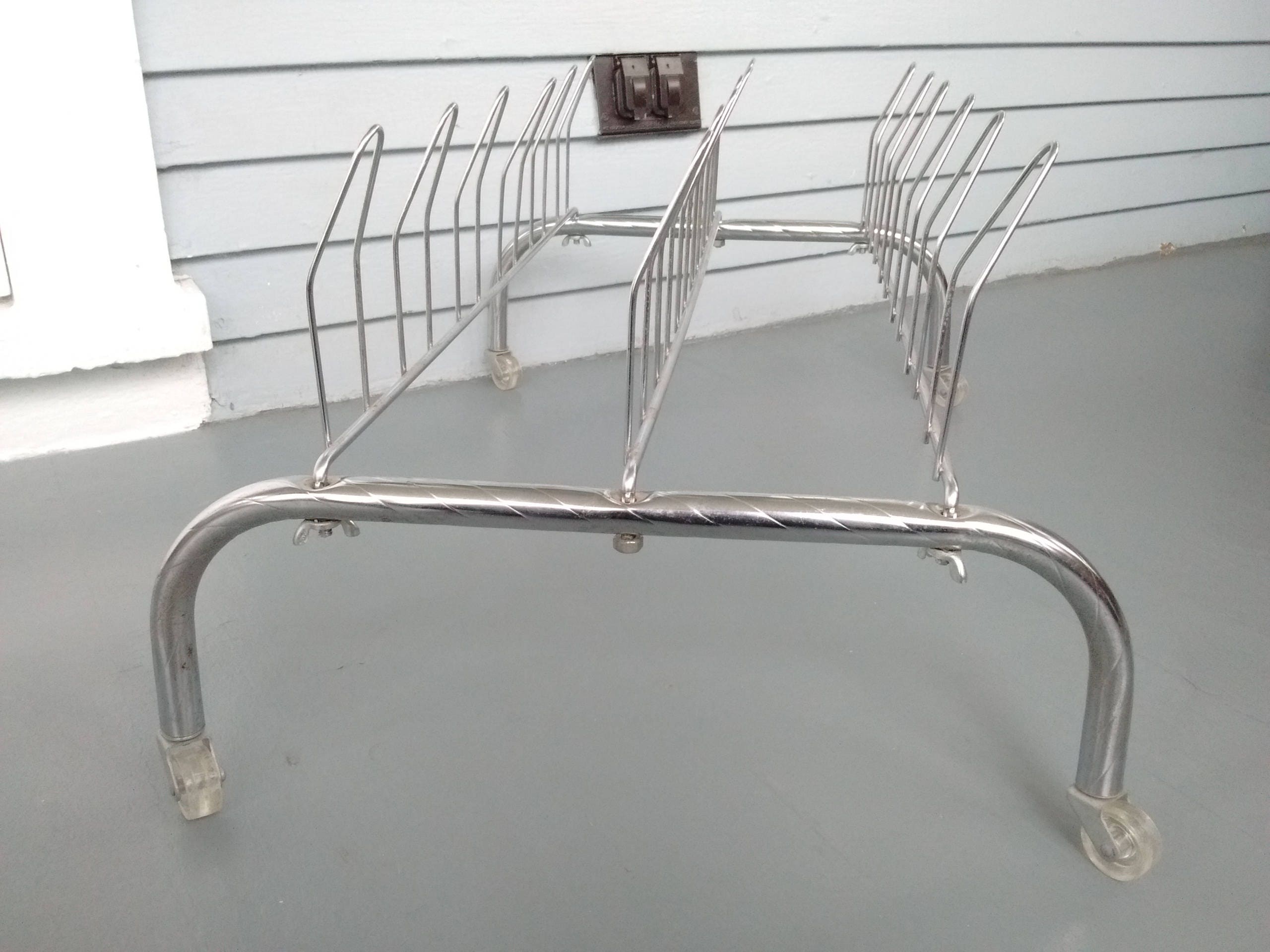Vintage, Chrome, Rolling, Shoe Rack, Closet Shoe Organizer, Closet