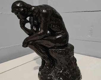 Vintage Thinking Man Sculpture Statue Chalkware Marked Austin Production Inc Statement Piece Home Decor Office Decor RhymeswithDaughter