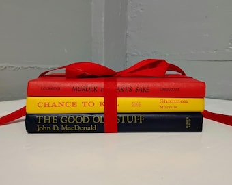 Vintage Books Collection Display The Good Old Stuff Murder for Arts Sake Chance to Kill Bookshelf Home Decor  Photo Prop RhymeswithDaughter