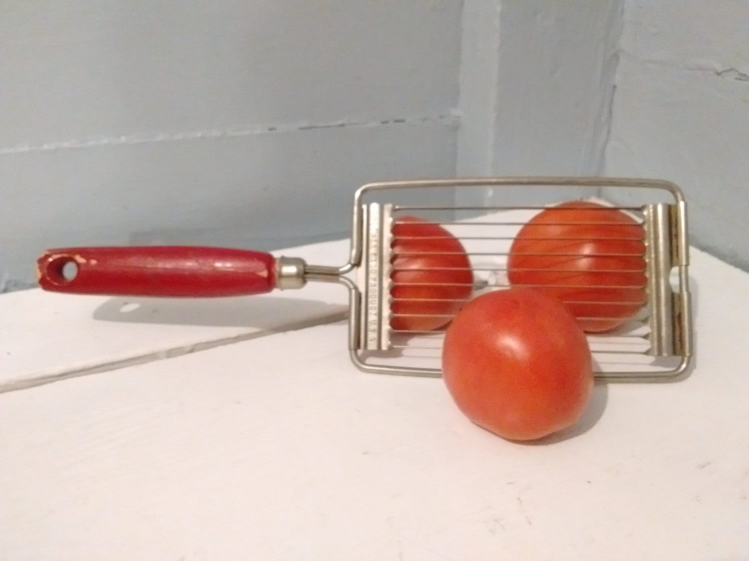 Vintage, Tomato Slicer, Kitchen Utensil, Ekco, Miracle, Red Handled