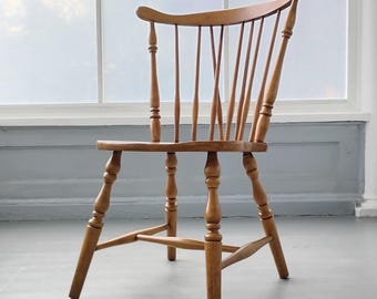 Vintage Ercol Fan Back Windsor Chair | Mid Century Elm Beech Dining Seat