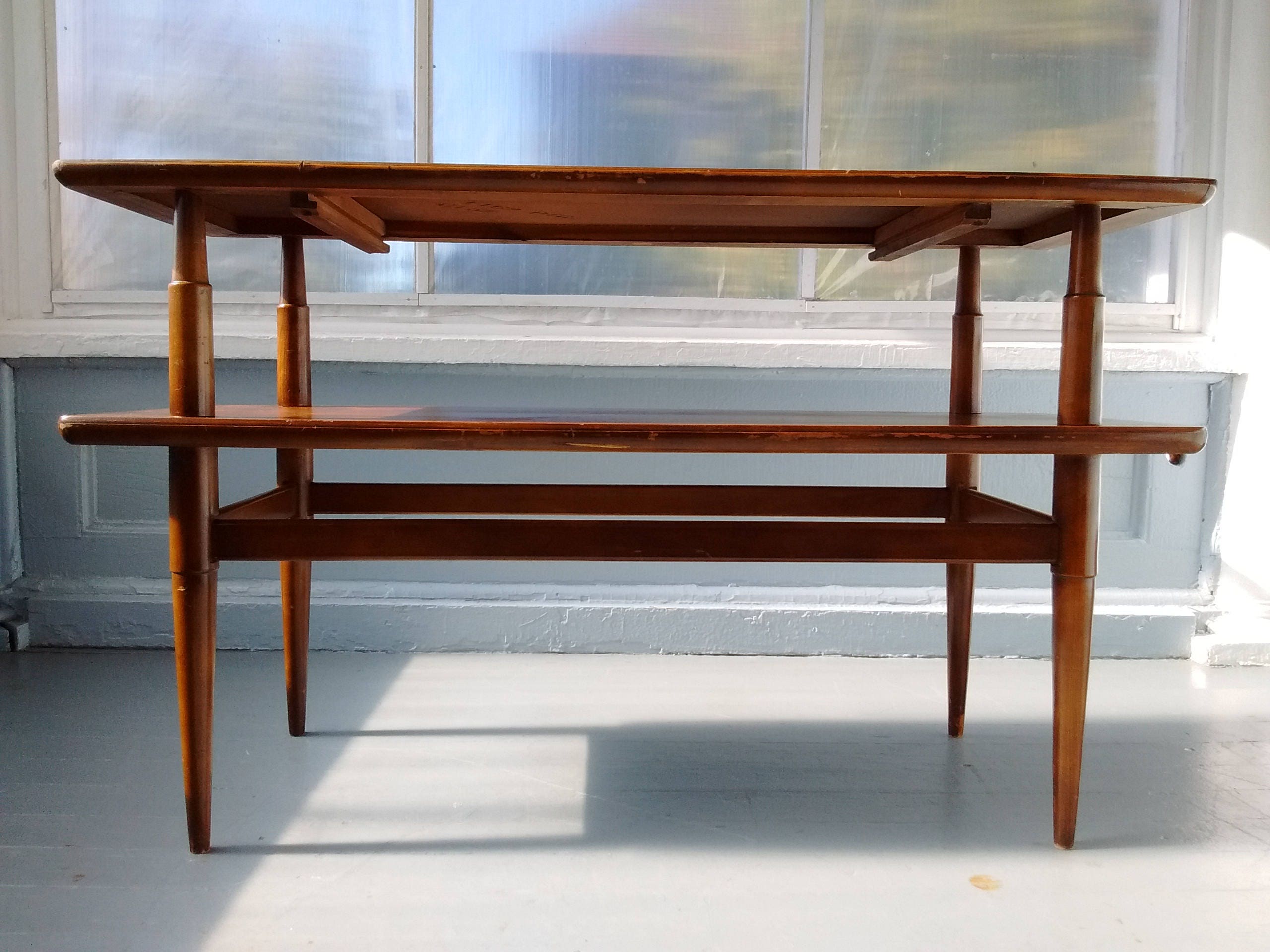 Vintage, Sofa Table, TV Console Table, Two Tier, Danish Modern, Mid