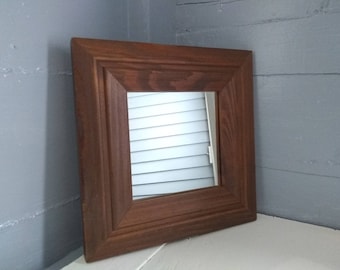 Vintage Square Mirror Wood Frame Wall Mirror Great for Collages and Groupings Decorative Tapered Edges and Routing RhymeswithDaughter