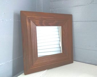 Vintage Square Mirror Wood Frame Wall Mirror Great for Collages and Groupings Decorative Tapered Edges and Routing RhymeswithDaughter