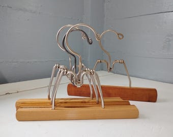 Four Vintage Wood Pants Hangers Clothes Hangers Closet Accessory Spring Cleaning Seasonal Wardrobe Change Helpers RhymeswithDaughter