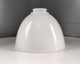 Vintage Art Deco White Glass Lamp Shade, 8 Inch Globe Torchiere Diffuser