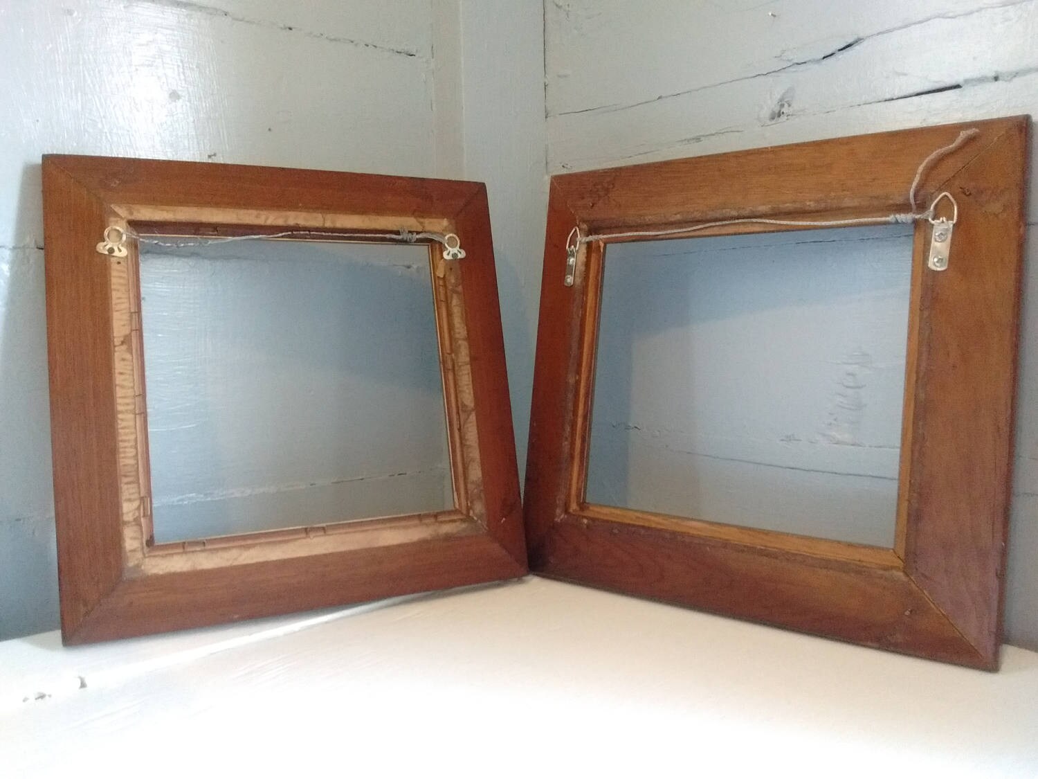 Vintage, Square, Wood, Picture Frames, Wall Frames, Rustic, Mid Century