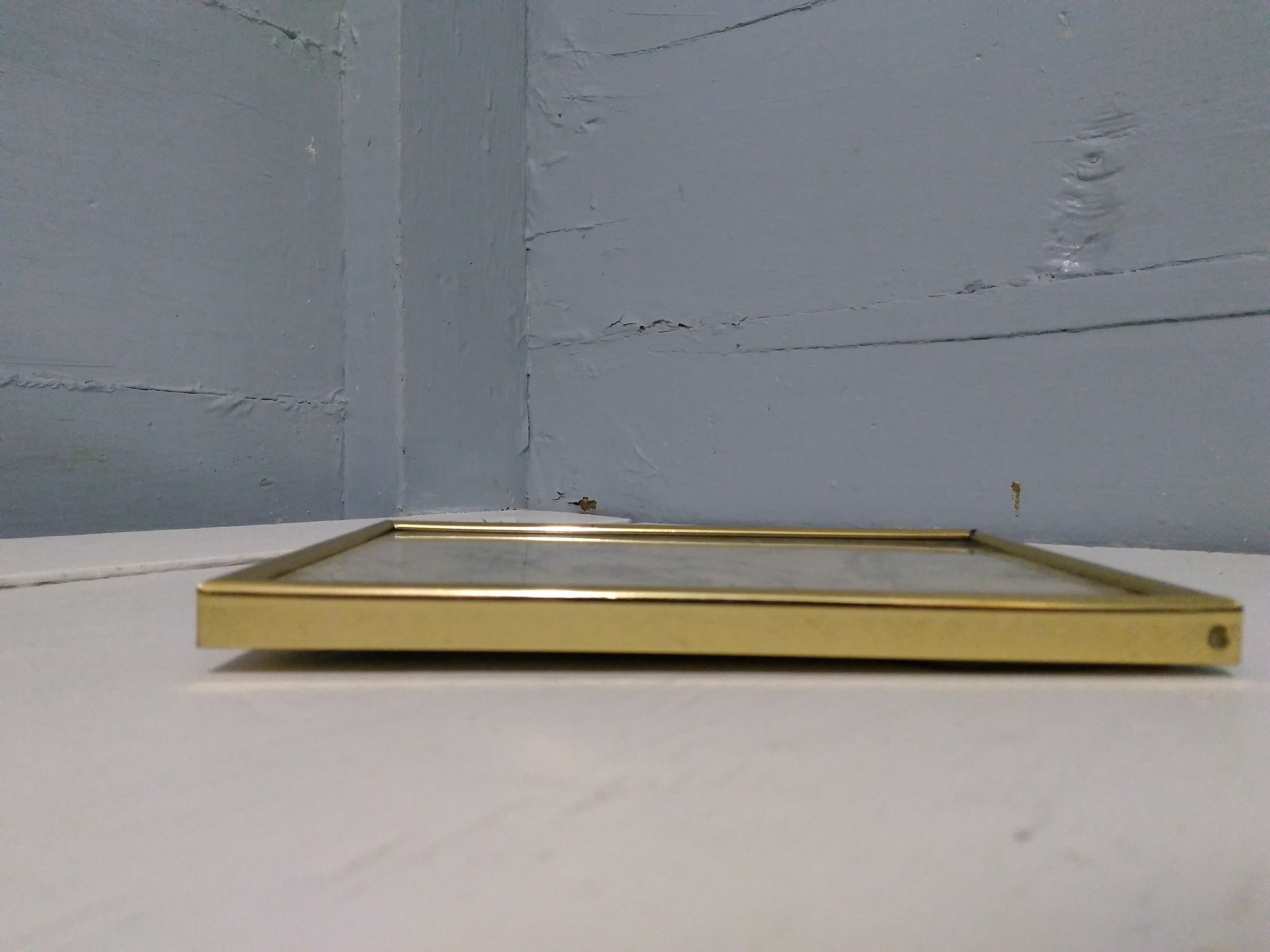 Vintage Picture Frame 5x7 Metal Frame Gold MidCentury Rolled Edge