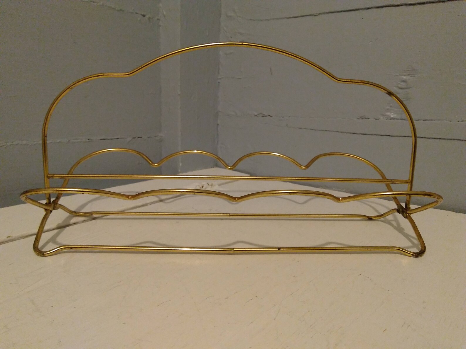 Vintage Metal Rack Stand Collapsable Mid Century Modern Brass Plated ...