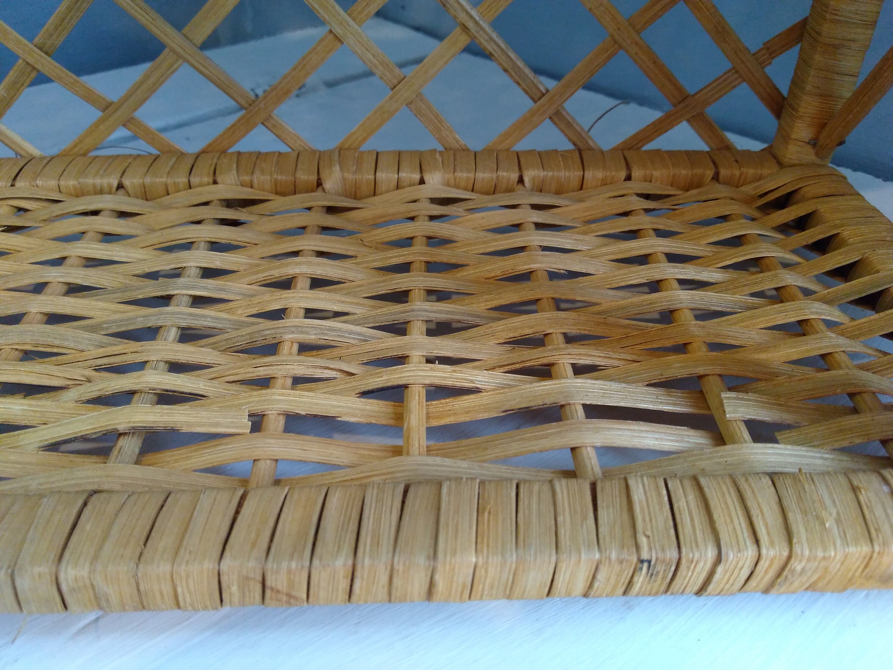 Vintage, Boho, Wicker, Shelves, Shelf Unit, Two Tier, Display Shelves