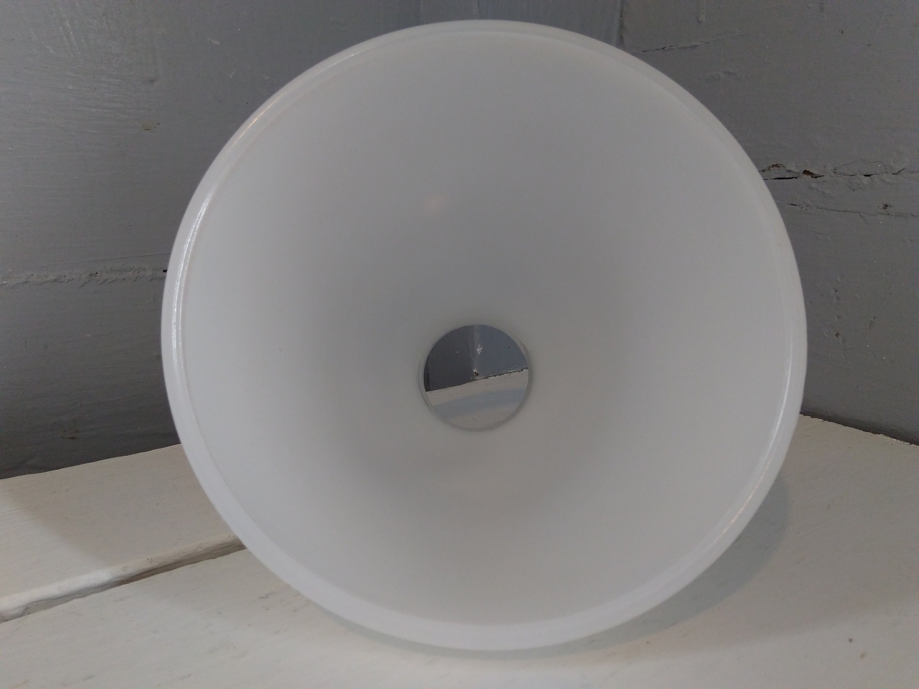 Vintage 6 White Milk Glass Waffle Pattern Diffuser Torchiere Floor Lamp