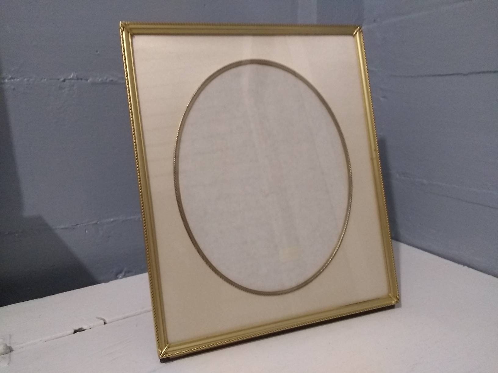 Vintage Metal Picture Frame 24 Karat Gold Plated 12x10 MidCentury