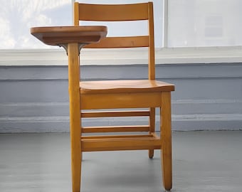 Solid Maple Student Desk Chair: Arts And Crafts with Storage, RhymeswithDaughter