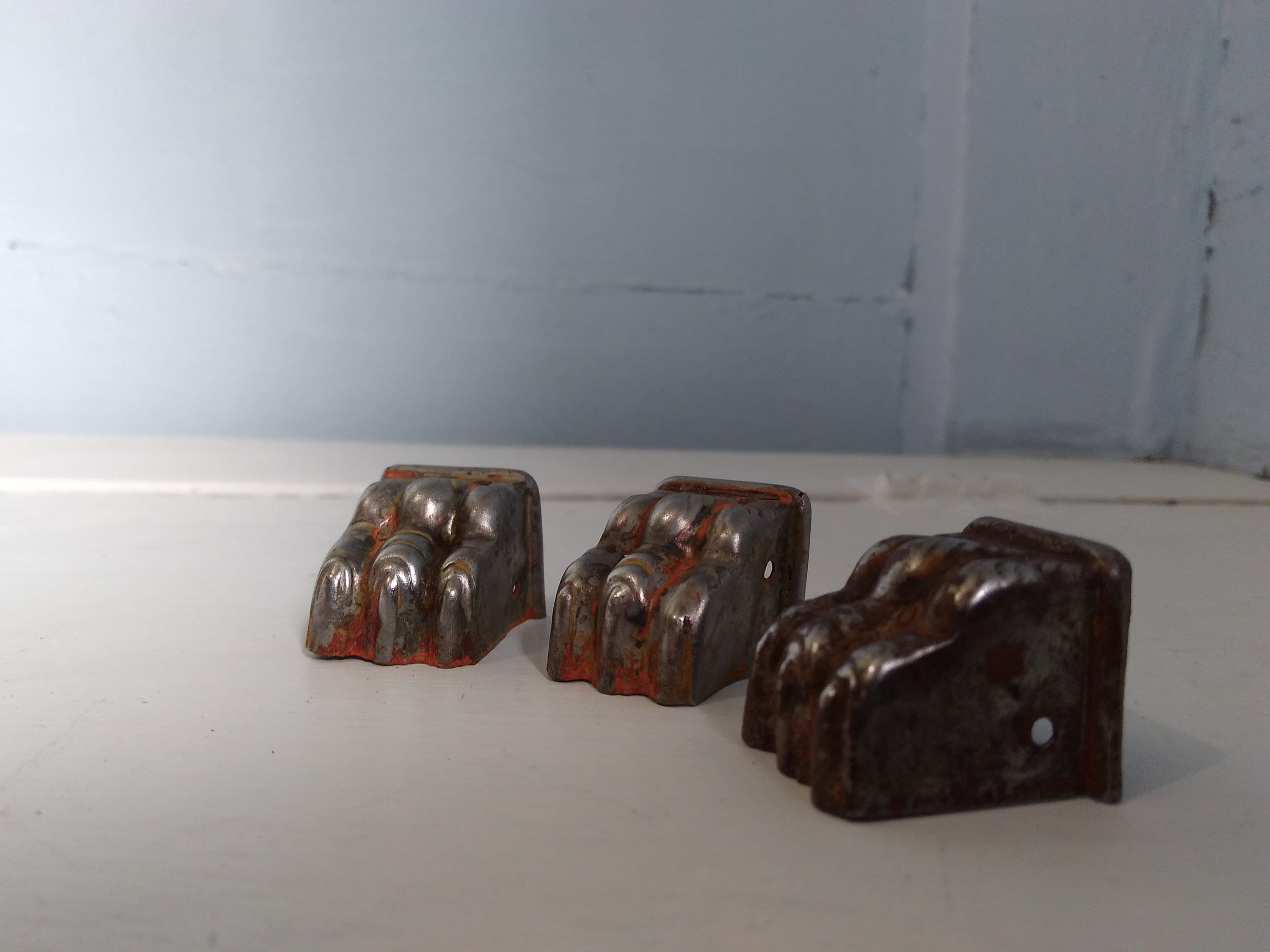 Vintage, Small, Metal, Lion Claw, Foot, End Caps, Furniture Leg End