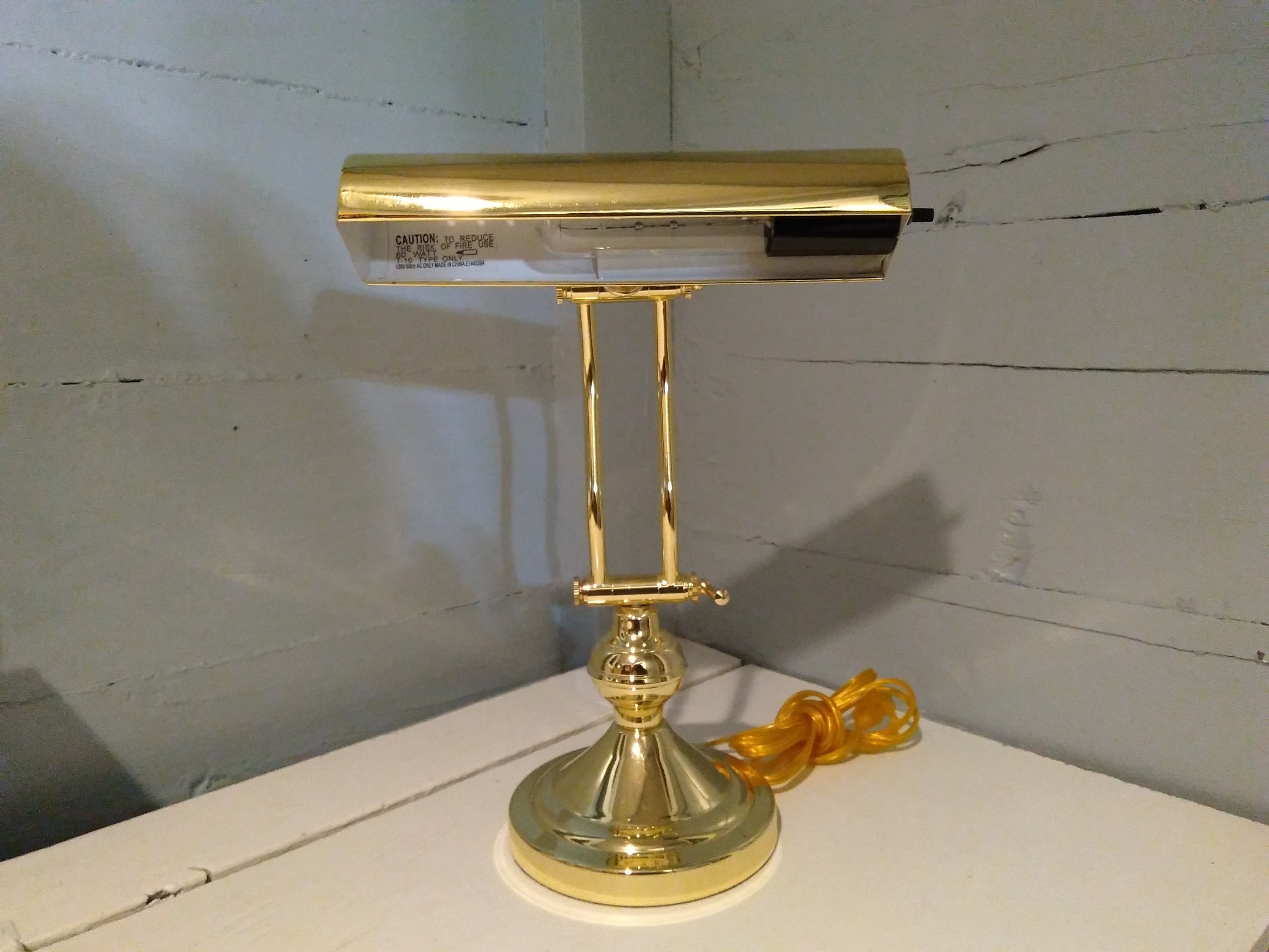 gold bankers lamp