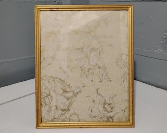 Vintage Metal  8x10 Picture Frame Brass Plated Mid Century Modern Easel Back Table Top Wedding/Family Photo Frame RhymeswithDaughter