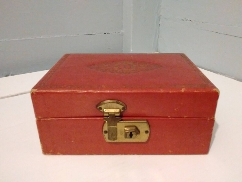 Jewelry Box Red Vintage Midcentury Mele Style Keepsake Box Etsy