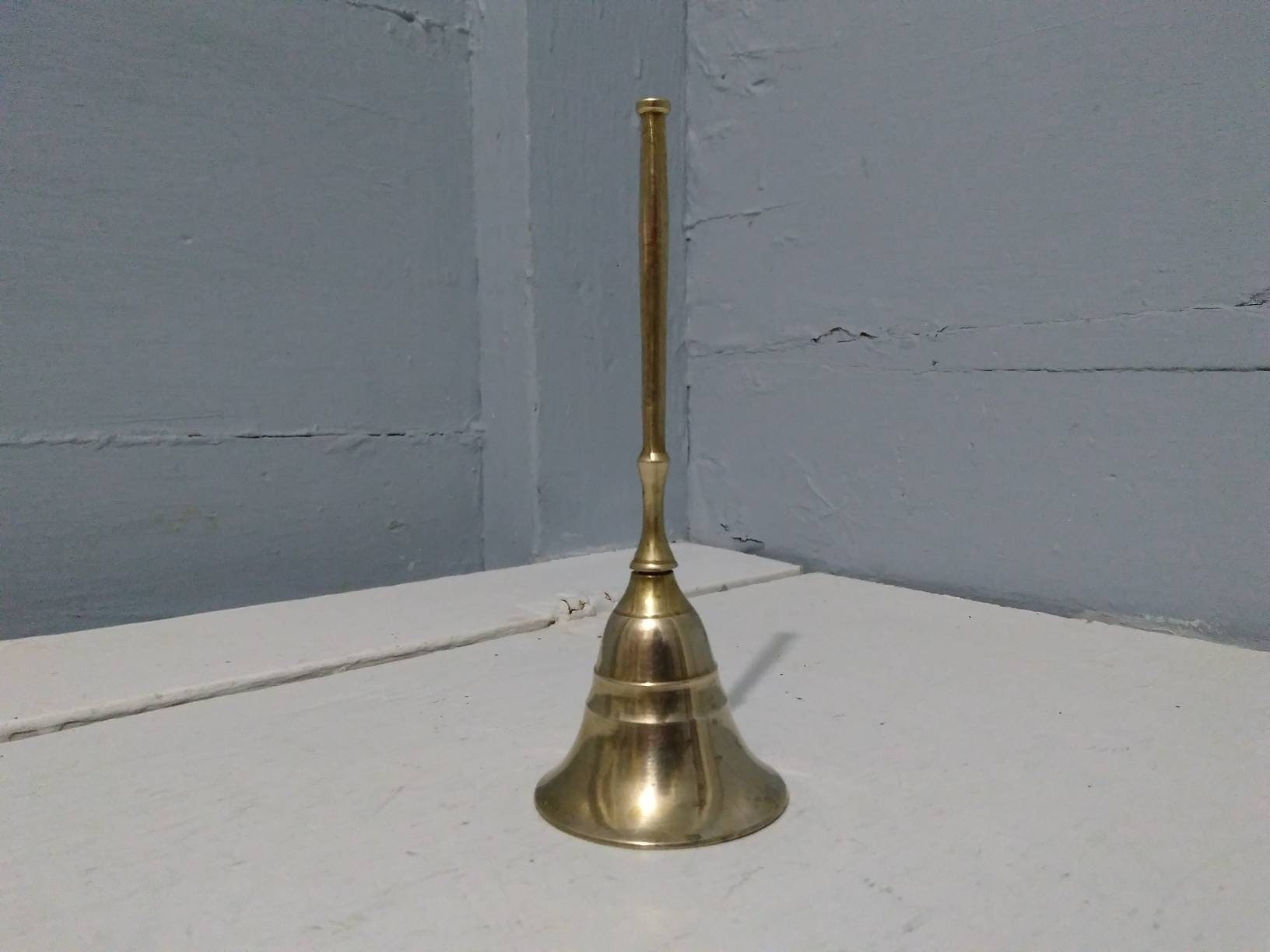 Vintage Hand Bell Brass Long Handle Dinner Bell Toasting Bell Home