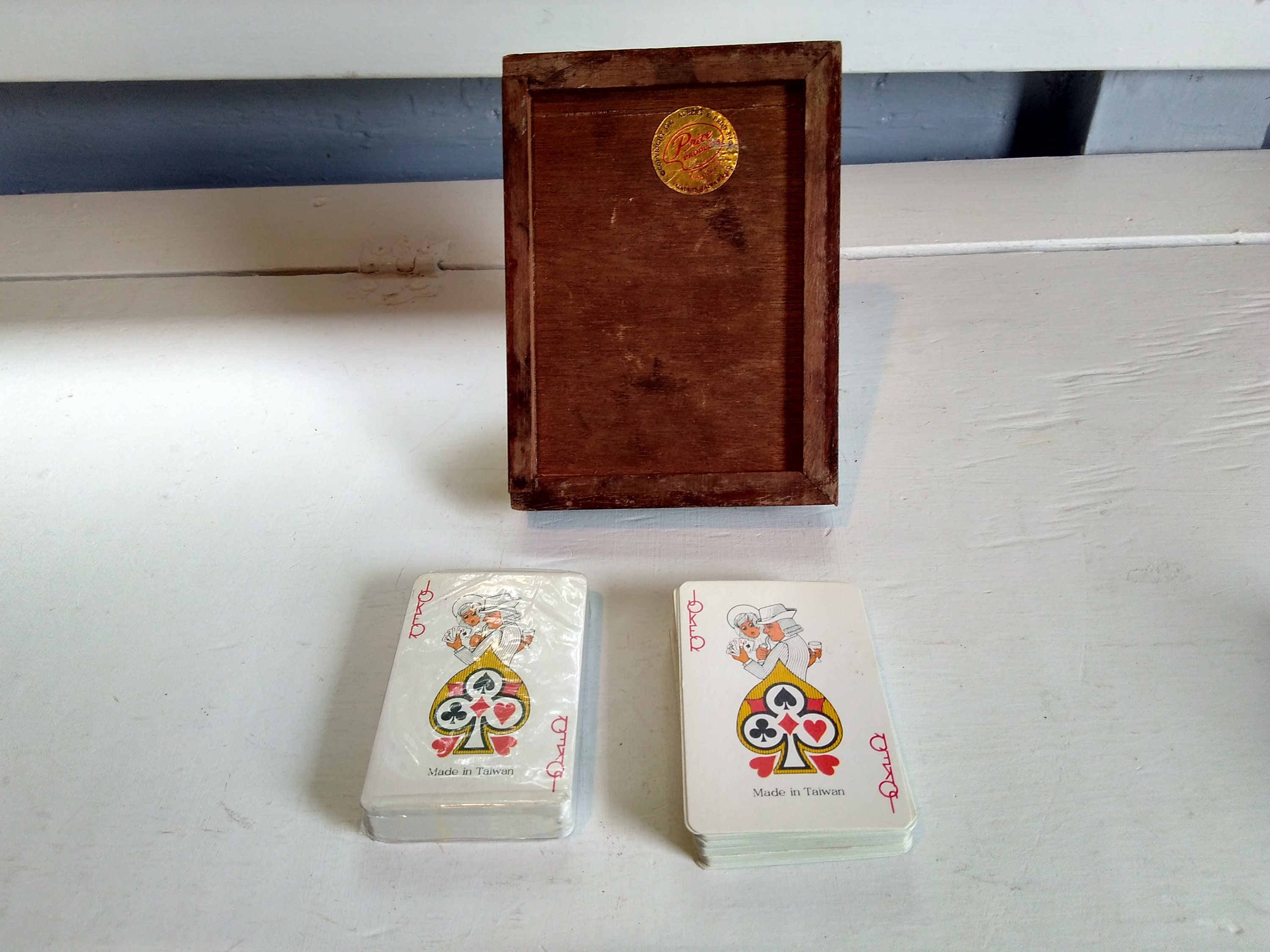 80s Duck Playing Card Caddy Box with Original Duck Playing Cards Card