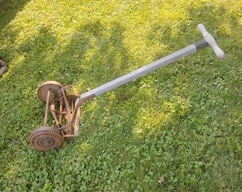 Antique, Push, Lawn Mower,  Grass Cutter, Rotary, Eco Friendly, Heavy Duty, Works Well, RhymeswithDaughter