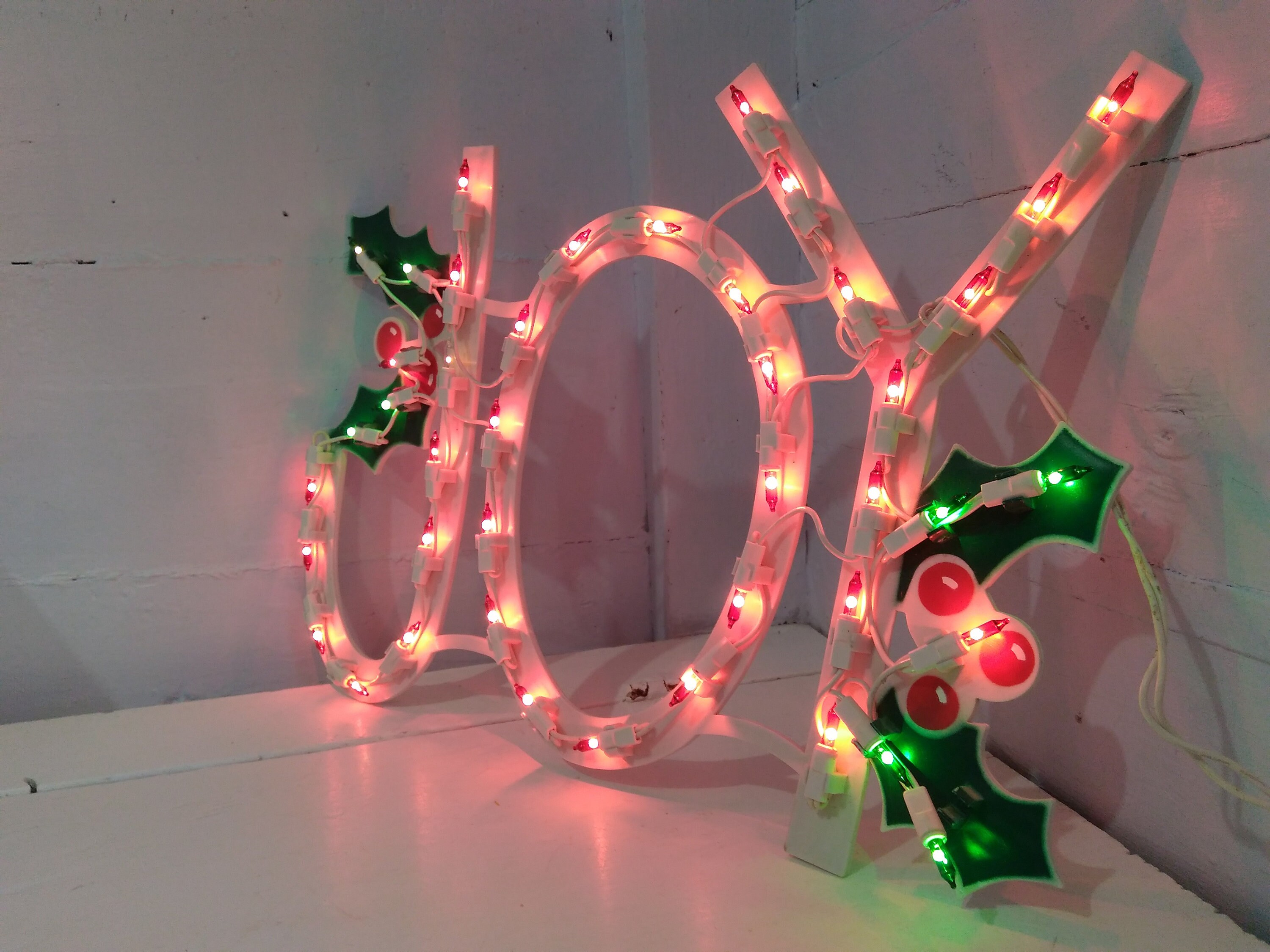 Vintage Hanging JOY Sign Lighted Christmas Decor Photo Prop RhymeswithDaughter