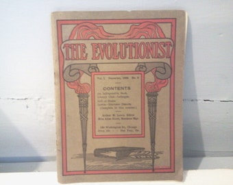 The Evolutionist Vol 1 December Circa 1909 No. 6 Arthur M. Lewis Antique Book Pamphlet Literature RhymeswithDaughter